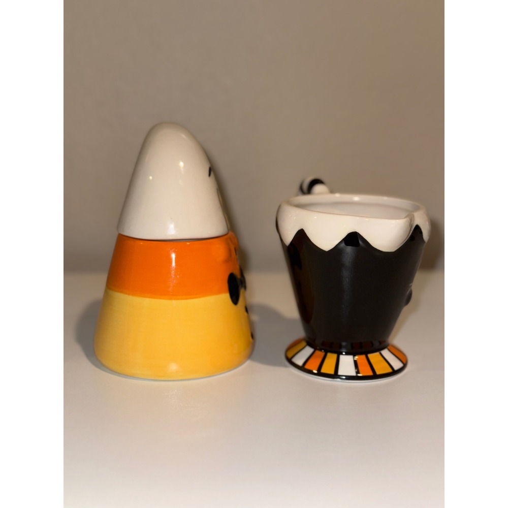Johanna Parker Halloween Candy Corn Creamer and Sugar Bowl Set Vintage Style - Picture 3 of 12